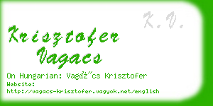 krisztofer vagacs business card